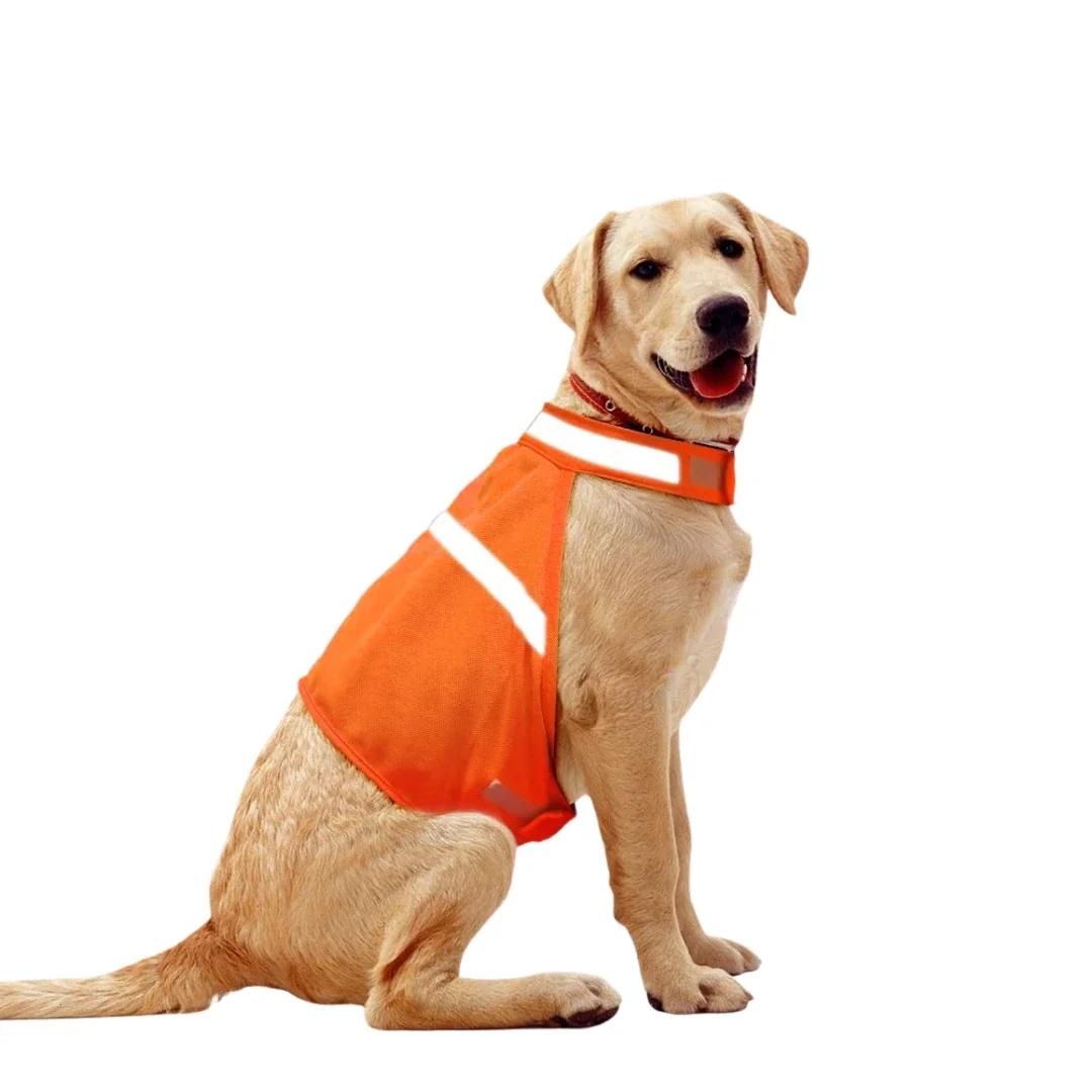 Jaqueta reflexiva ajustável macia do cão para a caça ao ar livre, colete de segurança, laranja brilhante, alta visibilidade - Image 1