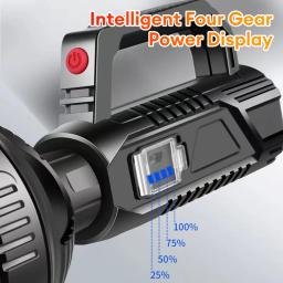 Recarregável de alta potência Lanternas Led Ultra-longa Iluminação Distância Lâmpada Searchlight XHP70 Lanterna Poderosa Tochas - Image 5