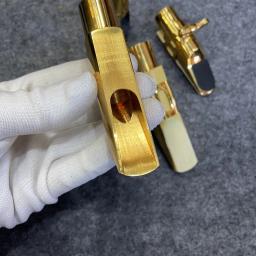 Latão banhado a ouro saxofone boquilha, em forma de bala, acessórios para instrumentos musicais tenor, soprano, alto - Image 2