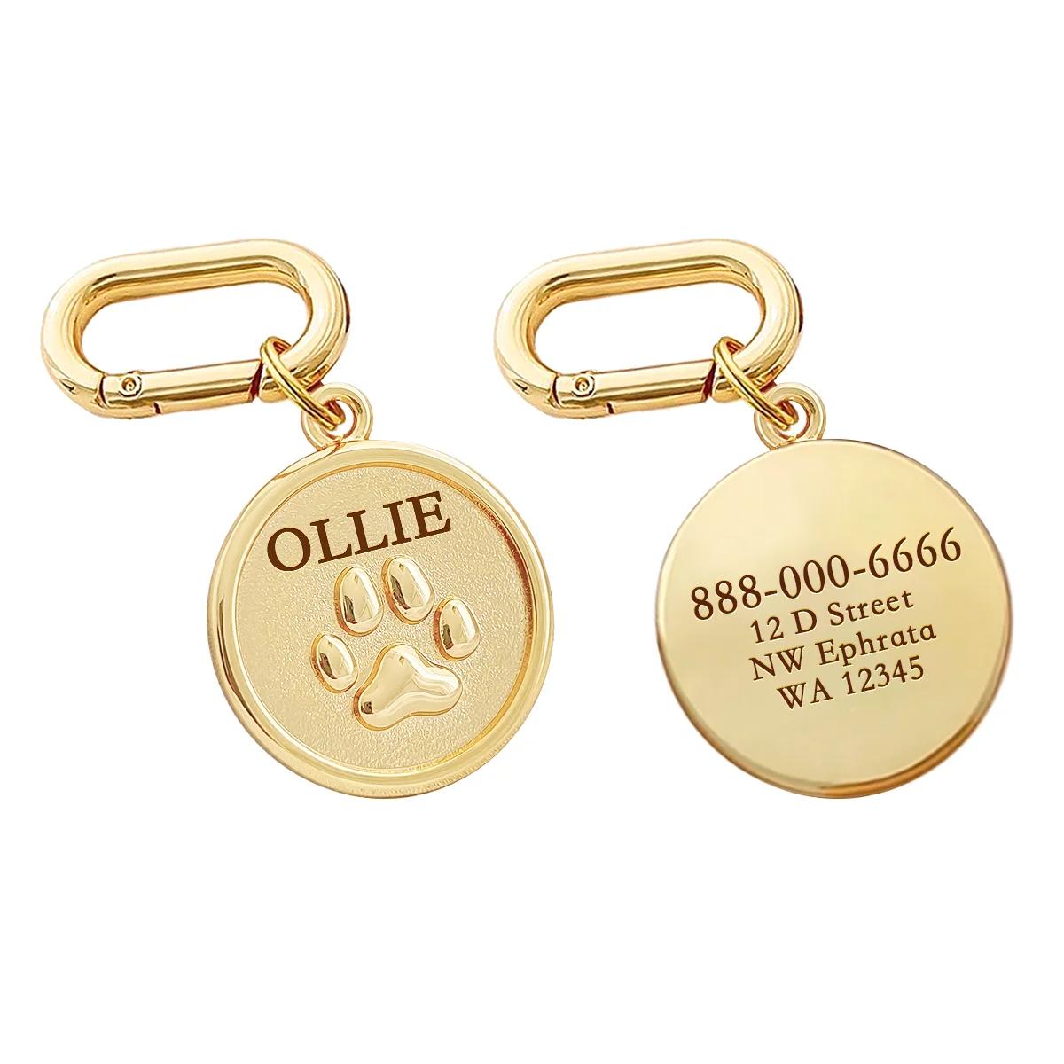 Memopaw design personalizado Pet Name Tag, Anti-Lost coleiras, cobre, gravação livre, placa de identificação para cães, gatos - Image 1