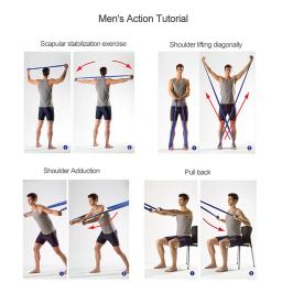 1pcs faixa de resistência látex yoga cinto de fitness elástico faixa de treinamento de força elástico - Image 4