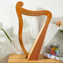 Mogno Lira Harpa com Bolsa, Instrumento Musical, 21 Cordas, 19 Cordas, Meia Chave, Cordas, Cordas Sobressalentes - Image 3