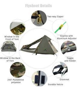 Barraca de acampamento ao ar livre ultraleve Uma pessoa tenda Duas camadas Sobrevivência única tenda, Uma pessoa tenda - Image 5