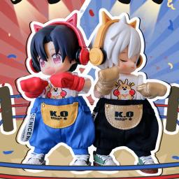 Ob11 roupas canguru babador manga curta luvas de boxe terno para molly, ymy, obitsu11, gsc, 1/12bjd sapatos boneca acessórios - Image 5