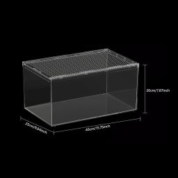 Terrário de répteis acrílico transparente, gaiola de répteis, aquário, caixa de alimentação, caixa de reprodução, sapo, cobra, tartaruga - Image 6