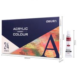 Conjunto de Tintas Acrílicas Deli-Não Tóxicas para Iniciantes e Artistas Profissionais, Suprimentos de Pintura, 12ml, 12 24 Cores - Image 3