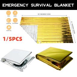 Cobertor de sobrevivência dourado-tira de emergência ao ar livre à prova d'água cortina de resgate de primeiros socorros cobertor militar térmico 130x210cm - Image 1