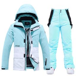 Terno de neve da moda masculina e feminina, roupas de inverno de esqui, conjuntos de jaqueta e calça de esqui de neve, roupas de snowboard, unsex,-30 quentes - Image 6