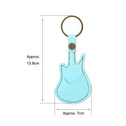 Suporte de palheta de guitarra, estojo de palheta de couro, chaveiro, formato de guitarra, acessórios de instrumento de cordas, excluindo palheta - Image 6