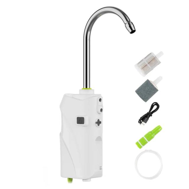 Bomba de Oxigênio Automática Recarregável para Pesca com Iluminação LED - 3 em 1 com Oxigenação e Filtragem de Água