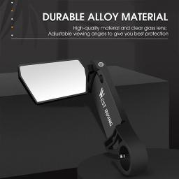 2 pçs espelho de bicicleta ciclismo espelho retrovisor dobrável 360 graus rotação espelhos retrovisores mtb guiador espelho de segurança - Image 6