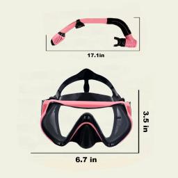 Anti-Fog Diving Snorkeling Mask Set para crianças, máscara de natação, snorkel grátis, óculos de natação com tampa do nariz, moldura grande - Image 6