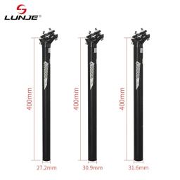 Lunje mountain road bicicleta selim ultraleve liga de alumínio mtb espigão tubo 27.2/30.9/31.6mm * 400mm peças ciclismo - Image 4