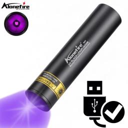 Tocha Ultravioleta Recarregável USB, 3W, 365nm, Luz Negra, Ajuste para Animais de Escorpião, Urina, Gato, Tinea, Dinheiro, Ore, Detecção de Escorpião, SV57 - Image 1