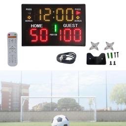 Placar portátil digital com controle remoto, eletrônico, pendurado na parede, eletrônico, placar para voleibol, ao ar livre, tênis, boxe - Image 4