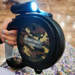 Cão camo trela retrátil com luz extensível automático grande animal de estimação chumbo forte tração corda para cães grandes andando 190 kg - Image 1