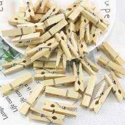 Grampos de madeira naturais para roupas, mini prendedor de roupa, picture clamp, pinos para bricolage, foto e papel, peg, artesanato, 50PCs - Image 1