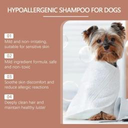 Pet Grooming Shampoo para Gatos e Cães, Remove ácaros, Flea Desodorizante, Reduzir Coceira, Anti Flea, Cabelo Suave - Image 2
