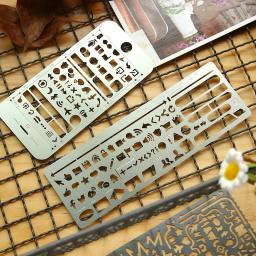 Multifunções Aço Inoxidável Estêncil Oco, Mão Metal, Mão Conta Desenho Template, Régua DIY, 1Pc - Image 1