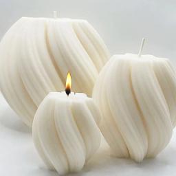 3d girando pilar vela molde de silicone onda geométrica vela cera molde diy arte abstrata sabão resina gesso molde casa artesanato decoração - Image 3