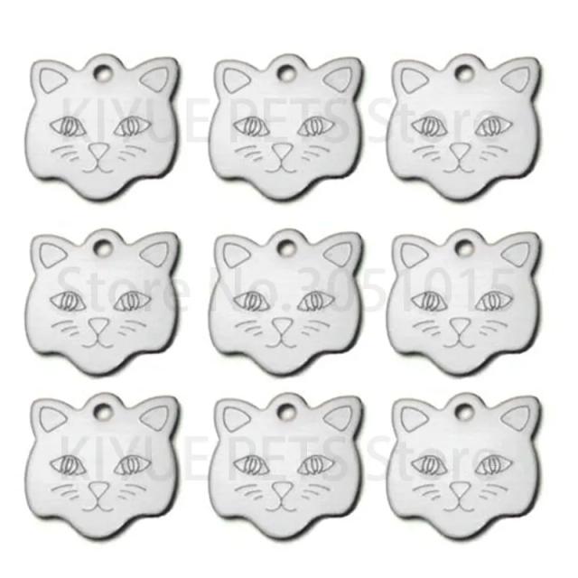 Identificação Personalizada para Gatos - 20 Peças de Tags em Alumínio para Colares com Nome e Rosto de Pet