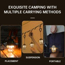 Luz de suspensão portátil portátil, Tipo lanterna recarregável, Impermeável, Long Lifepan, Tenda ao ar livre - Image 5
