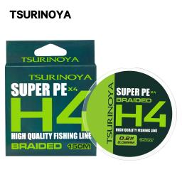 TSURINOYA-Bait Finesse 4 Tece Linha de Pesca PE, Jogo Leve, Fundição Longa Suave, Linha Multifilament, H4, 4lb, 6lb, 8lb, 150m - Image 1