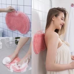 Silicone Rub Back Brush para Banheiro, Almofada de Pé de Lavagem Antiderrapante, Massagem Duche com Otário, Massagem de Banho, Escova Esfoliante - Image 2