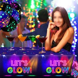 Neon Látex Balões para Decorações De Festa, Copos, Pratos, Toalha De Mesa, Guardanapos, Banner, Aniversário, Disco, Suprimentos Do Casamento - Image 2