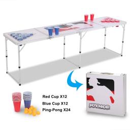 Mesa personalizada dobrável portátil bagageira Beer Pong, dobrável, resistente, 8 pés - Image 5