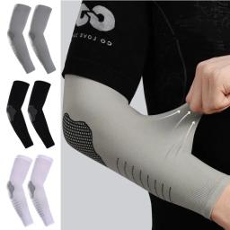 Luva respirável da compressão do braço, proteção UV, exterior, corrida, aptidão, basquetebol, ciclismo, esportes, 1 par - Image 1
