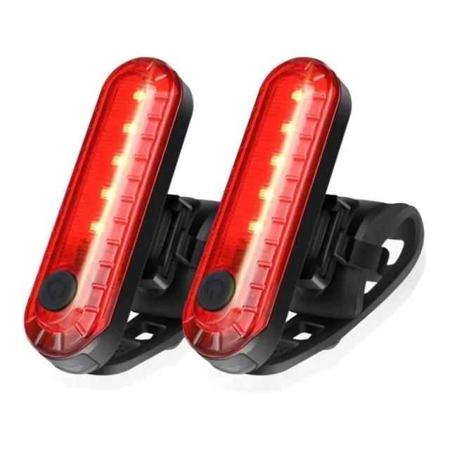 Luz de Cauda USB Recarregável para Bicicleta com 4 Modos - Segurança e Brilho para Ciclismo em Estrada e Off-Road