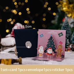 Folding Feliz Natal Cartões, 3D Pop Up Santa Cards, Presente de Natal para o Ano Novo, Bênção Cartão Postal, Obrigado Cartões Decoração - Image 5