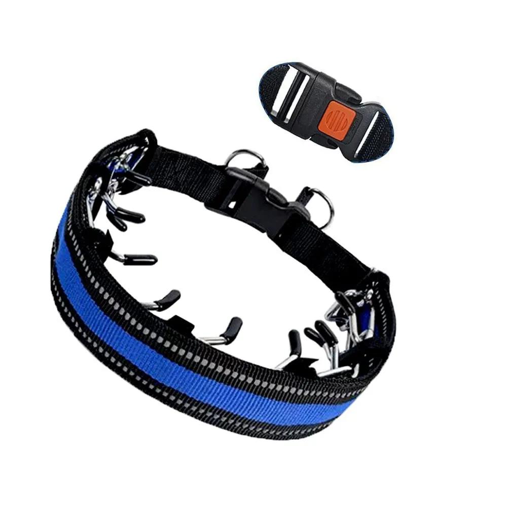 Dog Training Collar com fivela de liberação rápida, Prong Collar, Nylon Capa, Spike Pinch Collar - Image 1