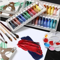 Conjunto de tinta acrílica para pintura de parede, pigmento artístico impermeável, prova solar, não desbotando, grafite desenhado à mão, têxtil diy, 12 cores, 18 cores, 24 cores, 36 cores - Image 4