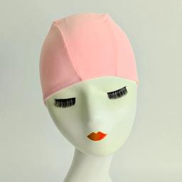 Boné de banho de tecido de lycra de nylon, cores sólidas, verão, piscina, spa, praia, jogo, unissex, touca de natação para mulheres e homens - Image 4