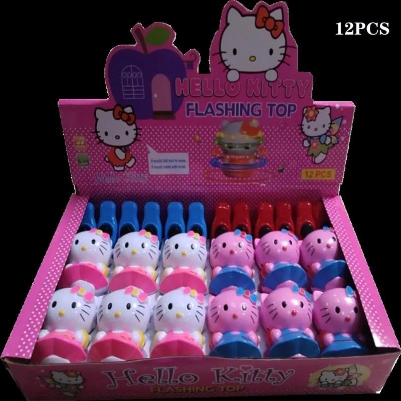 12 Pçs/caixa Pokemon Anime Kawaii Pika Chuka LED Spinning Top Luz Piscando Música Lançador Brilho À Noite Girando Miúdo GIft Brinquedos - Image 1