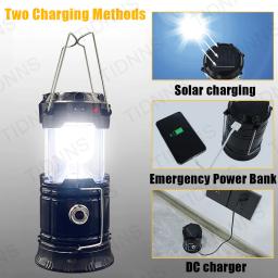 Lanterna de acampamento portátil dobrável LED, leve, impermeável, solar, USB recarregável, lanterna para exterior, emergência em casa - Image 6