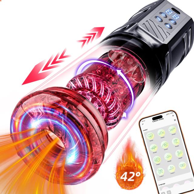 Masturbador Automático Masculino com App, Aquecimento, Rotação e Sucção
