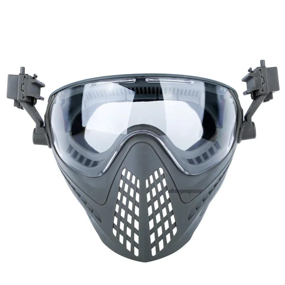 Máscara tática facial completa com 3 lentes, resistente ao impacto, caça, tiro, proteção, airsoft, combate, paintball - Image 1