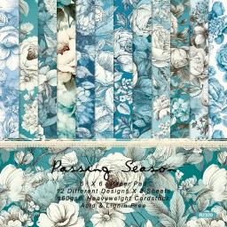 Estilo colorido Floral Papel de fundo, Scrapbook Pads, Junk Journal Paper Pack, Arte Artesanal Papel Artesanal, 6 Polegadas, 12 Folhas - Image 6