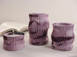 Silicone Rodada Stripe Vela Jar Moldes, DIY Cimento Gesso Caixa De Armazenamento, Molde De Cerâmica, Arte Concreta, Suprimentos Decoração, Garrafa, Decoração - Image 2