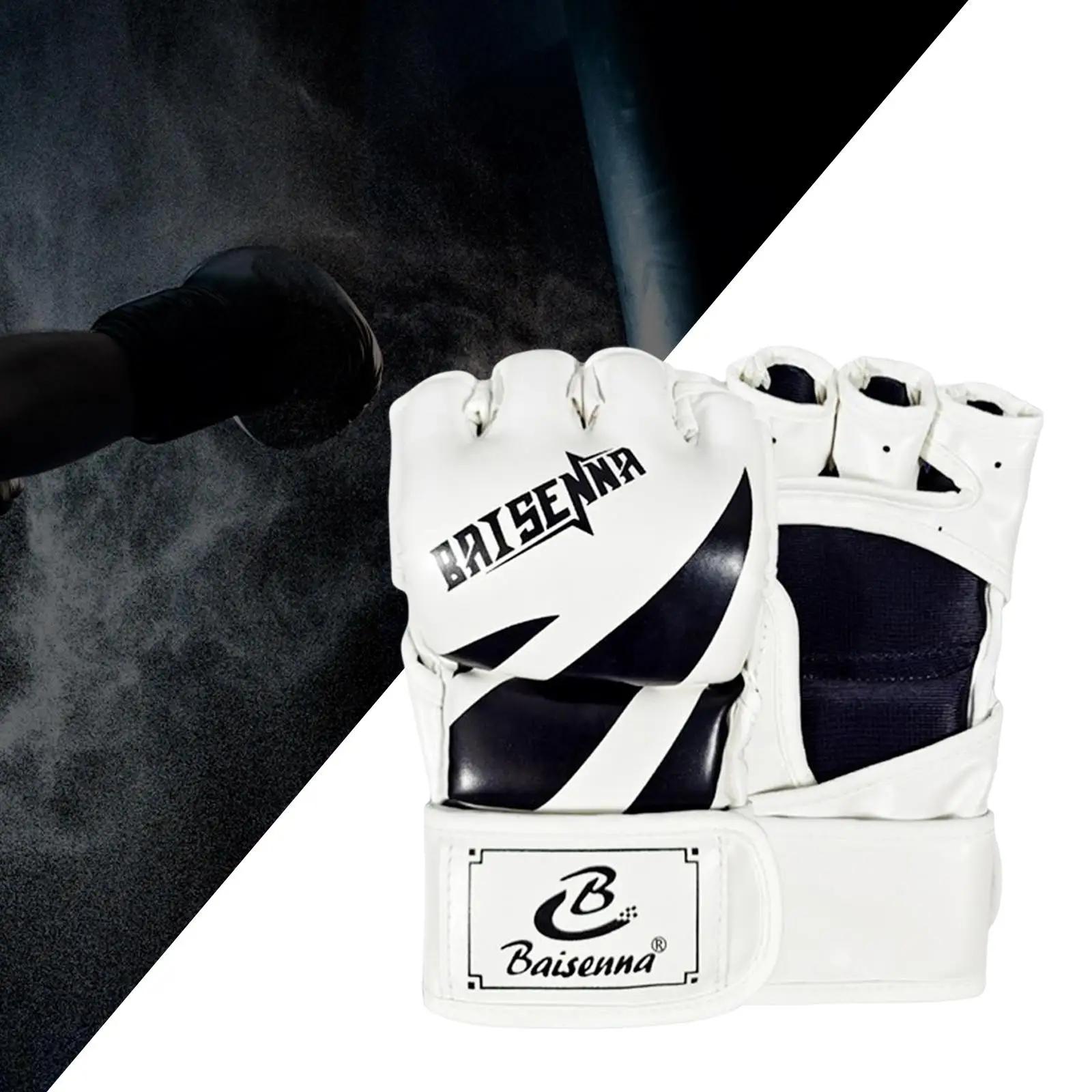 Luvas de mma metade dedo sparring grappling artes marciais esporte luvas de proteção engrenagem karate luta luva pontapé luvas de boxe - Image 1