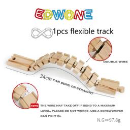 Trilho de trem de madeira acessórios ferroviários forma múltipla crossroads bifurcado pista expansão apto para marca trilhos de madeira brinquedos - Image 4