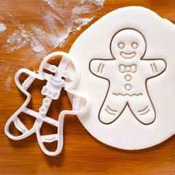 Cortador de biscoitos de natal, homem de gengibre, fondant, molde de gravação de biscoitos, faça você mesmo, molde de plástico para pastelaria, ferramentas de cozinha - Image 1