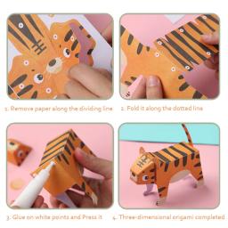Tridimensional Animais Origami Para Crianças 16 Folhas Artesanato DIY Origami Paper Kit Jardim de Infância Crianças Jogo Presente Idades 3-12 - Image 5