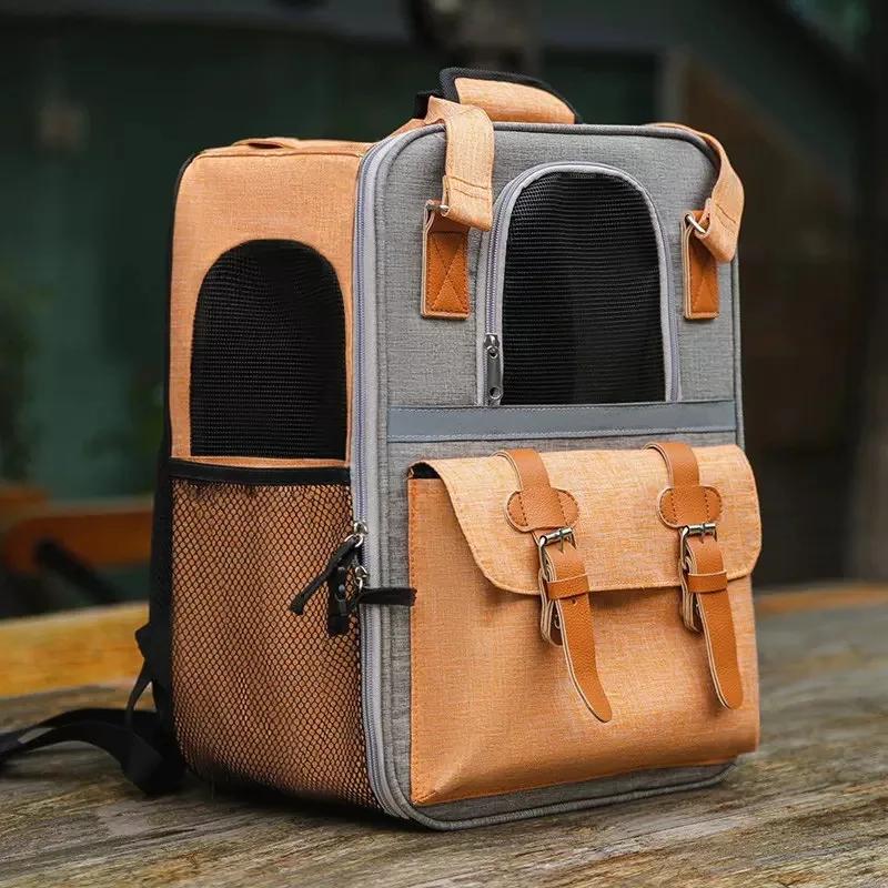 Malha respirável Pet transportadores, mochila do cão, gato dobrável bolsa de transporte, suprimentos de viagem ao ar livre, grande capacidade - Image 1