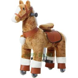 Passeio de pelúcia no brinquedo do cavalo para crianças, Cavalo Premium, Brinquedo animal, Brinquedo ambulante com rodas, 3-6 anos de idade - Image 1