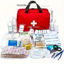 Kit de primeiros socorros com tesoura e pinça, kit médico de emergência abrangente, camping e caminhadas multifuncionais ao ar livre - Image 1