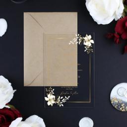Convite personalizado do casamento acrílico, Convite claro elegante, Convites elegantes, Design minimalista - Image 5